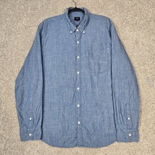 J.Crew Chambray Long Sleeve Button Down Blue Men’s XL 100% Cotton Jcrew picture