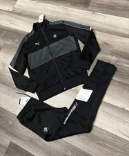 NWT Puma BMW Motorsports Men's Black Tracksuit Jacket Medium + Pants Small picture