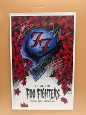 SIGNED FOO FIGHTERS Fenway 11x17 Band Poster COA by 3 band members - Ships FREE picture