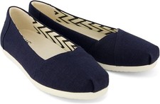 TOMS Women's Alpargata Classic Heritage Canvas Slip-On Flats Navy 8 NEW picture