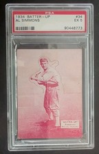 1934 BATTER-UP #34 Al Simmons Chicago White Sox HOF RED VARIATION PSA 5 picture