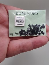 Vintage 1:12 Handcrafted Box of Loose Printed Paper Dominos Dollhouse Miniatures picture