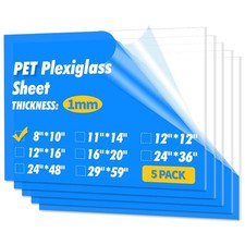 Durable Clear Plexiglass Sheets 5-Pack (8 x 10”) - Ideal for Art & Home Decor picture