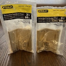 2 Vtg Stanley Swing Clear Hinge 054502 Satin Brass 3 1/2