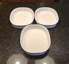 SET OF 3 CorningWare 2.5 Qt FRENCH WHITE F-4-B Casserole Baking Dishes picture