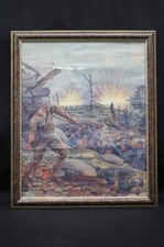 Scarce Original Framed 1918 Poster Capturing 18 Huns Single Handed by James Lee picture