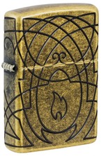 Zippo 47254, Elegant Flame Armor Lighter, Antique Brass Finish,  NEW picture