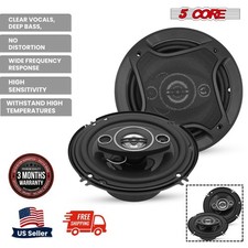 5Core Coaxial Car Door Speakers 6” Pair 500W 4Ohm 2 Way Audio Speaker w Tweeter picture