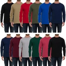 BILLIONHATS Mens Long Sleeve Colorful T-Shirts , Crew Neck Bulk Tees for Men picture