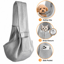 Small Dog Cat Sling Carrier Breathable Mesh Pet Shoulder Bag Travel Tote Pocket picture