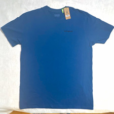 Patagonia Men’s L Blue Logo Crew Neck Cotton Knit Short Sleeve T-Shirt picture