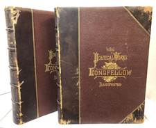 Antique Books THE POETICAL WORKS OF LONGFELLOW Illustrated 1879/80 VOL. I & II picture