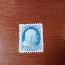 US 1857 Scott # 21 1c Franklin type 111 REPLICA stamp. SPACE FILLER picture