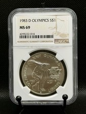 1983-D Olympic Silver Dollar NGC MS69 | Los Angeles XXIII Olympiad .900 Silver picture