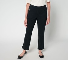 Quacker Factory Women's Pants Sz XL DreamJeannes Flat Waist Black A696902 picture