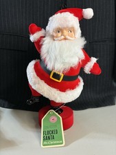 Mr. Christmas Retro Style Flocked Santa Claus Christmas Figurine NEW HTF 12” picture