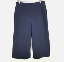 J. Jill Capri Pants Petite S Wide-Leg Cropped Lightweight Modal Pockets Navy NWT picture