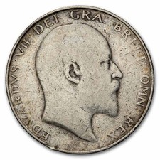 1902-1910 Great Britain Silver Half Crown Edward VII Avg Circ picture