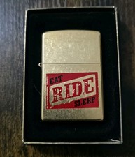 Vintage 2004 Zippo Lighter Eat Ride Sleep Solid Brass Marlboro Unfired New Box picture