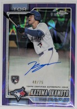 2026 Topps Chrome Kazuma Okamoto #RA-  Purple Raywave #RA-OKA Autograph RC /75 picture