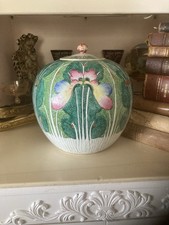 Antique Chinese Bok Choy Cabbage And Butterfly Jar Famille Verte  picture