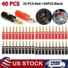 40PCS 4mm Gold Plated Banana Plugs Audio Jack Speaker Wire Cable Screw Connector picture