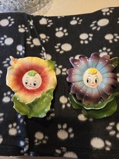 Two Vintage Ceramic Anthropomorphic Flower Head Planters picture