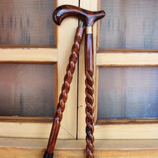 Men-Women-Old People Beautiful Hand Carved Design Wooden Walking Stick Cane picture