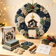 3D Fabric Poke Wreath DIY Kit Christmas Holiday Craft Set F picture