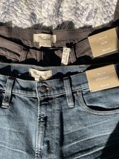 Madewell Men's Pants Jeans Lot 38x34, Blue/Brown Trousers Denim picture