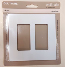 Lutron Claro CW-2-WH 2-Gang Decorator/Rocker Screwless Wall Plate White Gloss picture