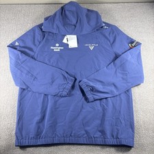 Levelwear Jacket Mens Large Blue Hooded Pullover Windbreaker Huntington Bank picture