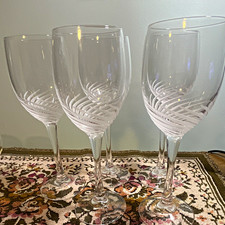 Set 5 Cristal D'Arques Durand France Crystal Spirale Mate Water Wine Glasses picture