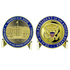 BL4-001 41st President George H.W. Bush Challenge Coin White House POTUS HW Bush picture