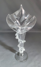Antique Victorian Jack in the Pulpit Art Glass Vase Clear Rigaree Stourbridge picture