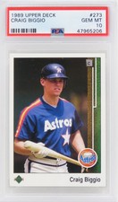 Craig Biggio Astros 1989 Upper Deck Baseball #273 RC Rookie Card PSA 10 GEM MINT picture