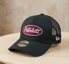 Peterbilt Semi Truck Hat Black Mesh Adjustable Cap Embroidery picture