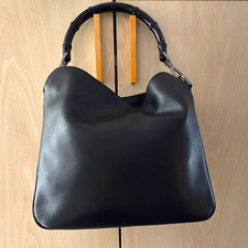 Vintage Gucci Black Top Handle Bag Bamboo Handle Long Detachable Crossbody Strap picture