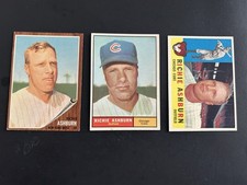 1960 1961 1962 Topps CHICAGO CUBS New York METS Richie Ashburn Lot of 3  picture