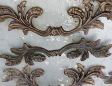 Vtg French Provincial Drawer Pulls Ornate Brass Baroque Hollywood Regency Lot 11 picture