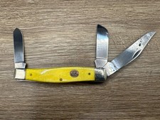 Moore Maker 5302C Yellow Smooth Bone Large Stockman 3-Blade Matador TX Used picture