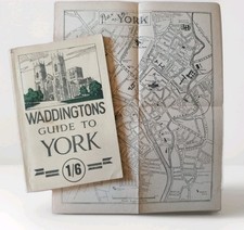Vintage 1935, Waddingtons Practical Guide to York, Map Laid In, Ads,  River Ouse picture
