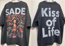 Vtg style Sade Kiss Of Life short sleeve black color 2 side Unisex Shirt Reprint picture