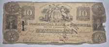 1855  $10 COMMERCIAL BANK OF COLUMBIA SOUTH CAROLINA NOTE EB54 picture