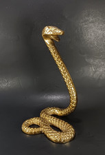 Cobra Snake Metal Sculpture Gold Brass Statue 10