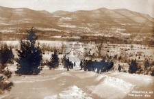 Woodstock NY New York Crowd at Toboggan Run Catskills RPPC Photo Postcard COPY picture