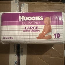 Pack Of 10 Huggies Large Vintage Plastic Diapers From 1993 picture