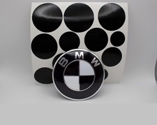 BLACK AND WHITE Emblem Color Stickers Overlays Vinyl Decal Emblem  For BMW picture