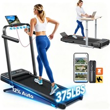 Walking Pad with Incline 12% Folding Treadmill with Handle Bar for Home & Office picture