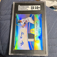 Topps 2010 Bowman Platinum George Springer PAR-GS RC Auto Relic /50 picture